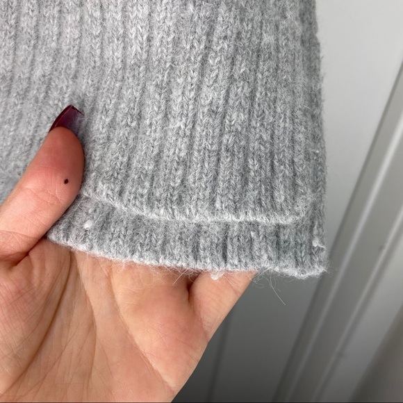 J.O.A. Revolve Cold Shoulder Gray Angora Sweater - Picture 4 of 6